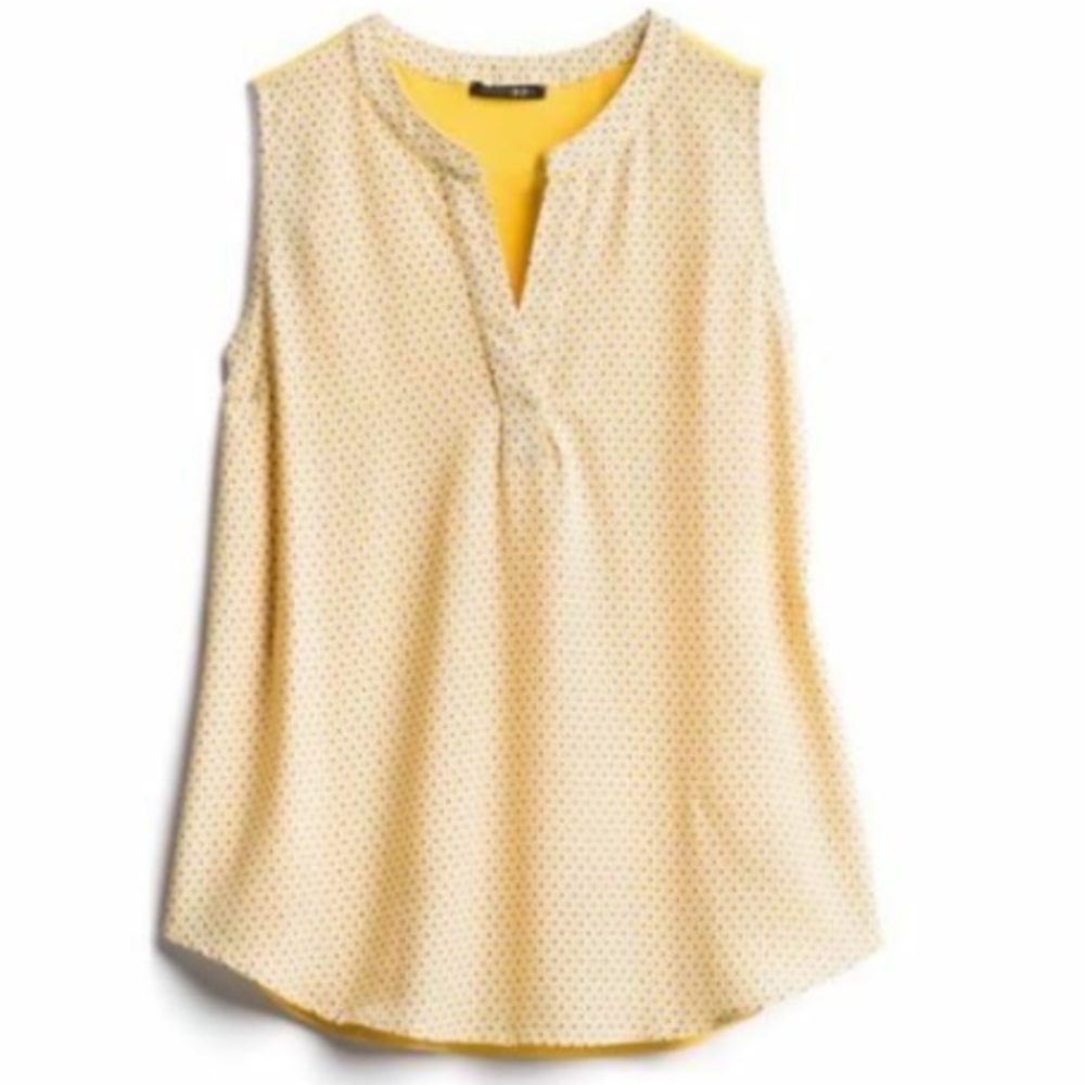 NWT Papermoon Yellow Split Neck Tank Sz XLarge